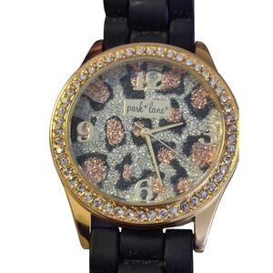 Park Lane Ladies Watch Animal Print dial Unusual circular bezel with rhinestones
